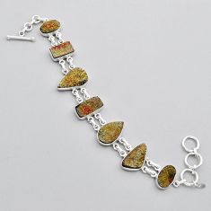 925 sterling silver 42.89cts tennis yellow druzy fancy bracelet jewelry y20140