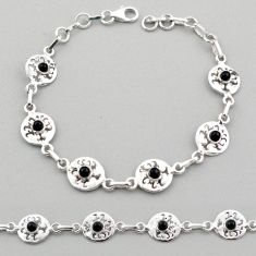 925 sterling silver 2.48cts tree of life natural black onyx bracelet t88584