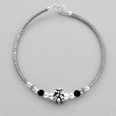 1.33cts adjustable natural black onyx 925 sterling silver gifts bracelet n20346