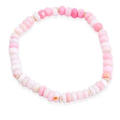 25.89cts adjustable pink opal quartz 925 sterling silver beads bracelet u30174