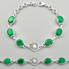 25.58cts amulet star natural green chalcedony oval 925 silver bracelet t89588