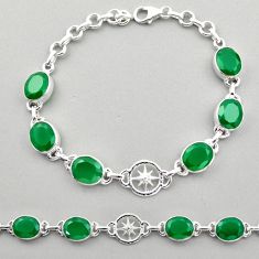 25.58cts amulet star natural green chalcedony oval 925 silver bracelet t89694