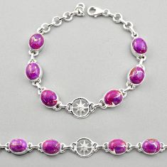25.13cts amulet star purple copper turquoise 925 sterling silver bracelet t89582