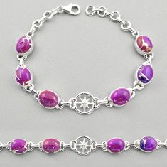 24.66cts amulet star purple copper turquoise 925 sterling silver bracelet t89692