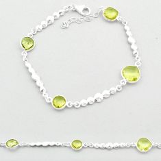 11.46cts checker cut natural lemon topaz 925 sterling silver bracelet u36046