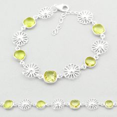 14.53cts checker cut natural lemon topaz silver circle of life bracelet u36070