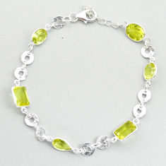11.46cts faceted natural lemon topaz 925 silver tennis bracelet jewelry u64355
