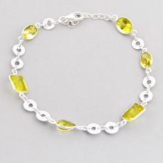 16.49cts faceted natural lemon topaz 925 sterling silver tennis bracelet u71569