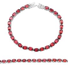 28.69cts faceted natural red garnet 925 sterling silver bracelet jewelry u35732