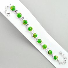 38.08cts green copper turquoise 925 sterling silver bracelet jewelry u24904