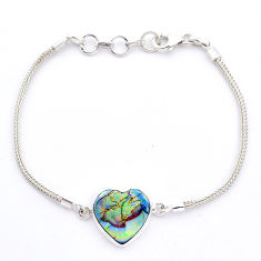 4.91cts heart multi color sterling opal 925 sterling silver bracelet u53841