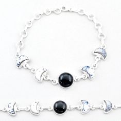 19.87cts moon natural onyx dendrite opal (merlinite) 925 silver bracelet u37718