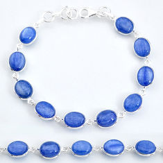 31.53cts natural blue kyanite 925 sterling silver tennis bracelet jewelry t16156