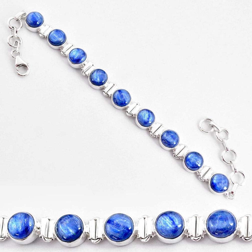 28.85cts natural blue kyanite 925 sterling silver tennis bracelet jewelry t2568