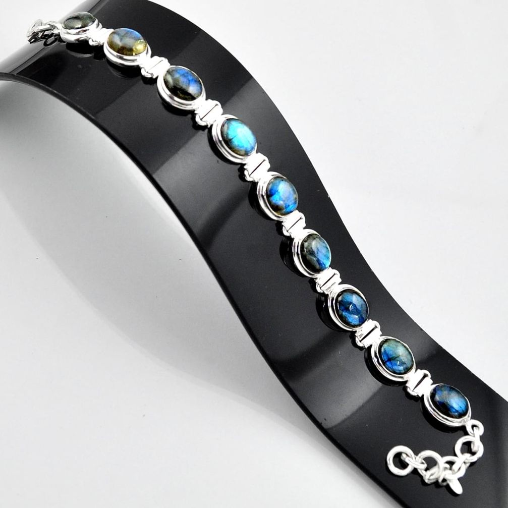 37.23cts natural blue labradorite 925 sterling silver bracelet jewelry r44322