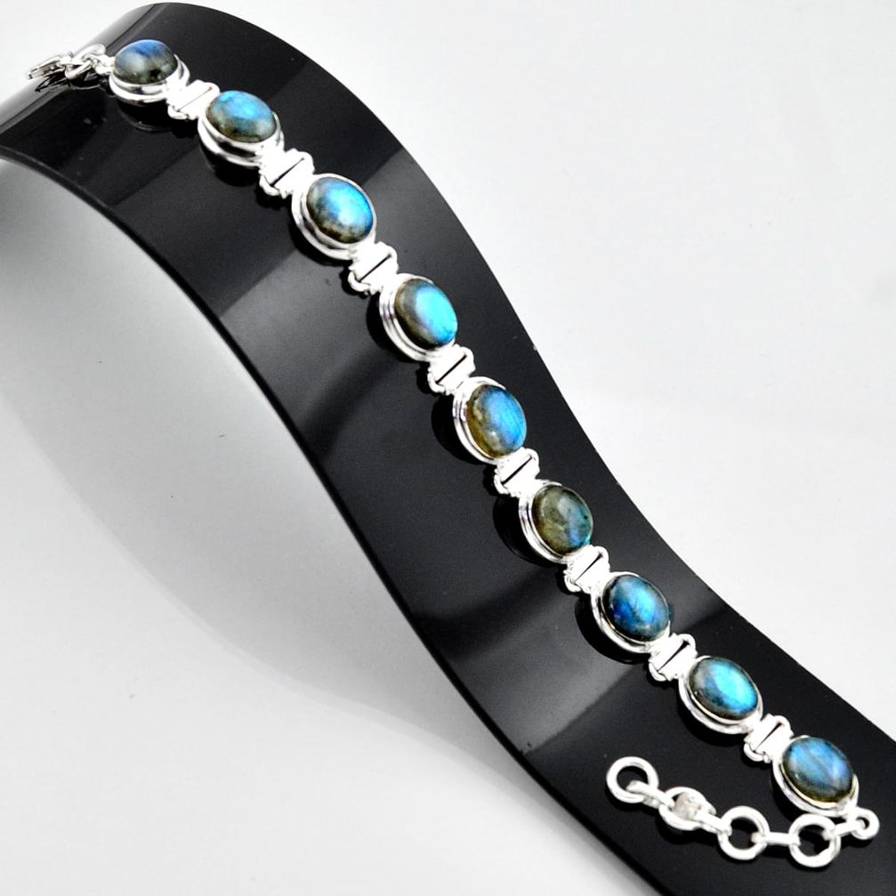 35.61cts natural blue labradorite 925 sterling silver bracelet jewelry r44323
