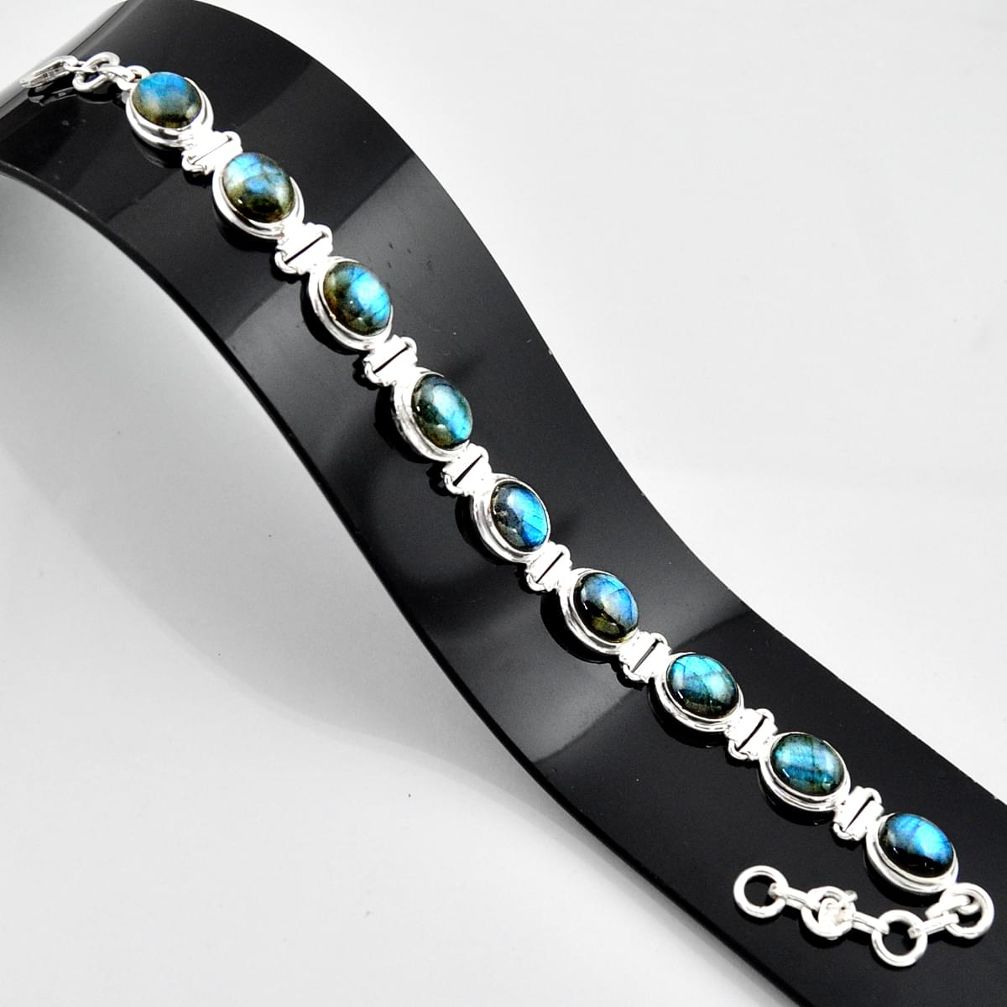 37.70cts natural blue labradorite 925 sterling silver bracelet jewelry r44329