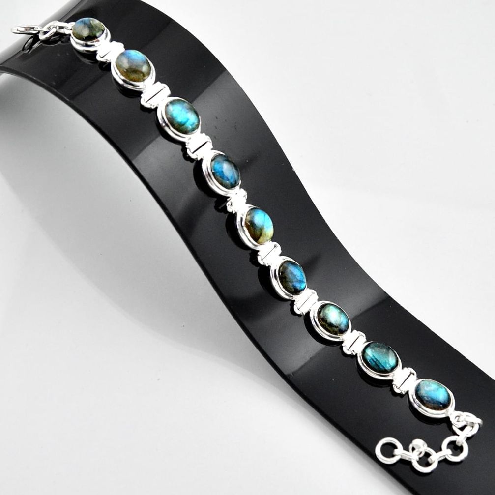 36.26cts natural blue labradorite 925 sterling silver bracelet jewelry r44330