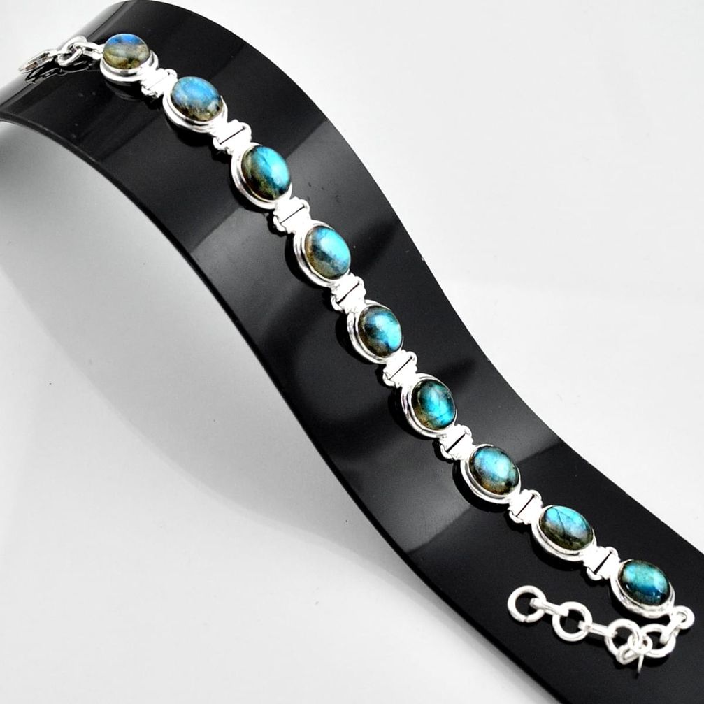37.49cts natural blue labradorite 925 sterling silver bracelet jewelry r44332