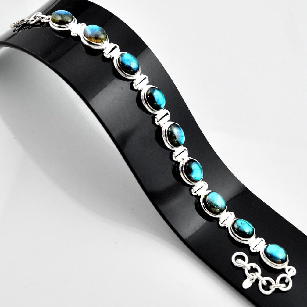 38.38cts natural blue labradorite 925 sterling silver bracelet jewelry r44335