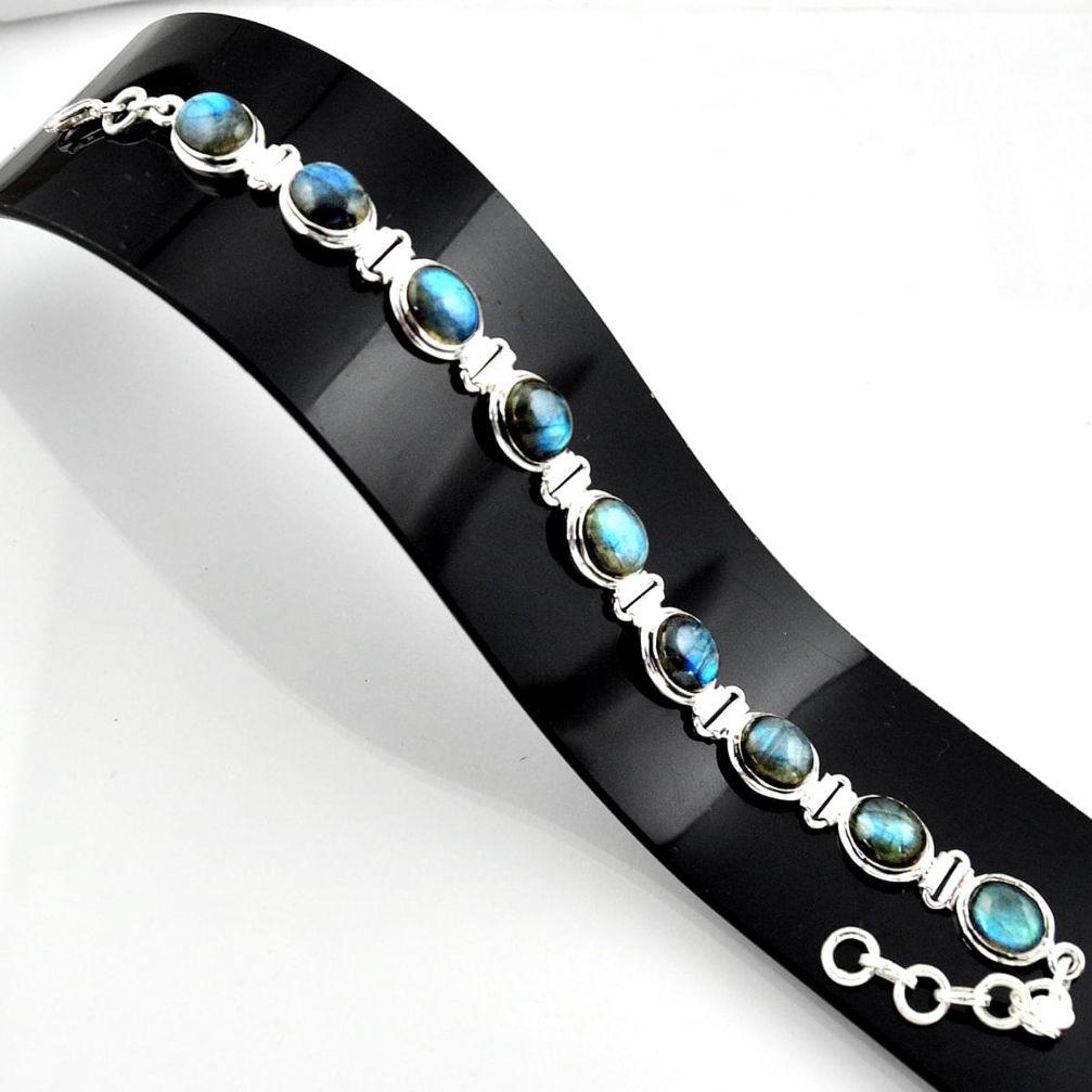 38.79cts natural blue labradorite 925 sterling silver bracelet jewelry r44756