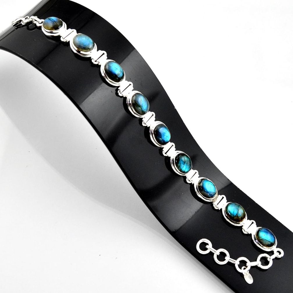 38.63cts natural blue labradorite 925 sterling silver bracelet jewelry r44757