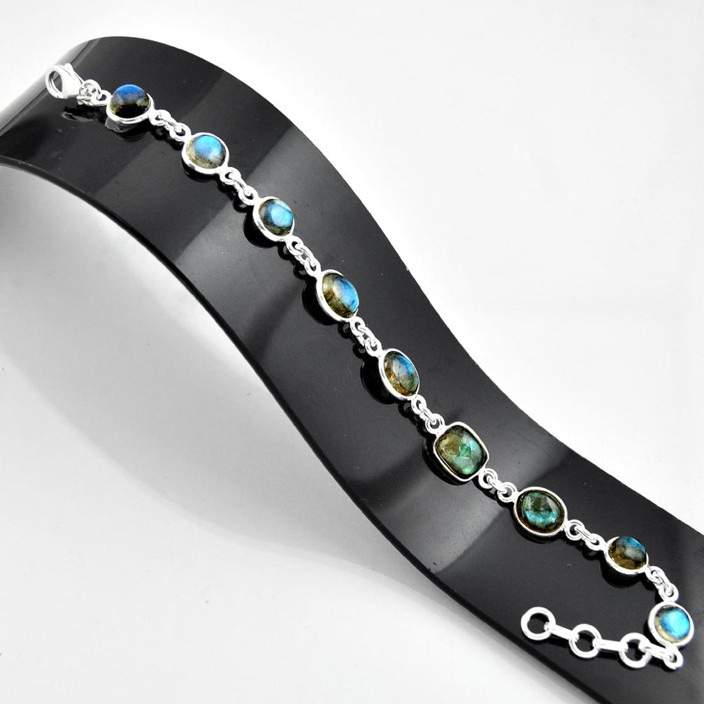 22.02cts natural blue labradorite 925 sterling silver bracelet jewelry r45007