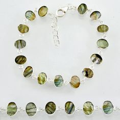 19.92cts natural blue labradorite 925 sterling silver bracelet jewelry r88291