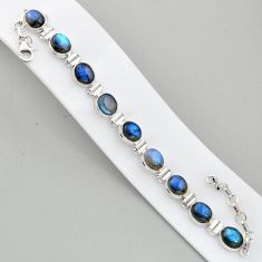 37.35cts natural blue labradorite 925 sterling silver tennis bracelet u4611