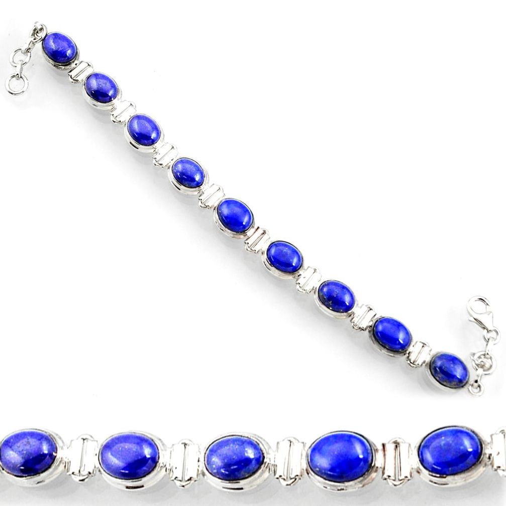  blue lapis lazuli 925 sterling silver tennis bracelet d44317