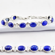 38.31cts natural blue lapis lazuli 925 sterling silver tennis bracelet r38906
