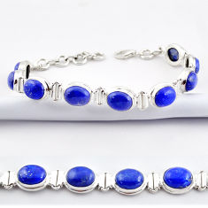 38.72cts natural blue lapis lazuli 925 sterling silver tennis bracelet r38914