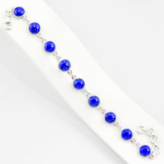27.69cts natural blue lapis lazuli 925 sterling silver tennis bracelet r84894