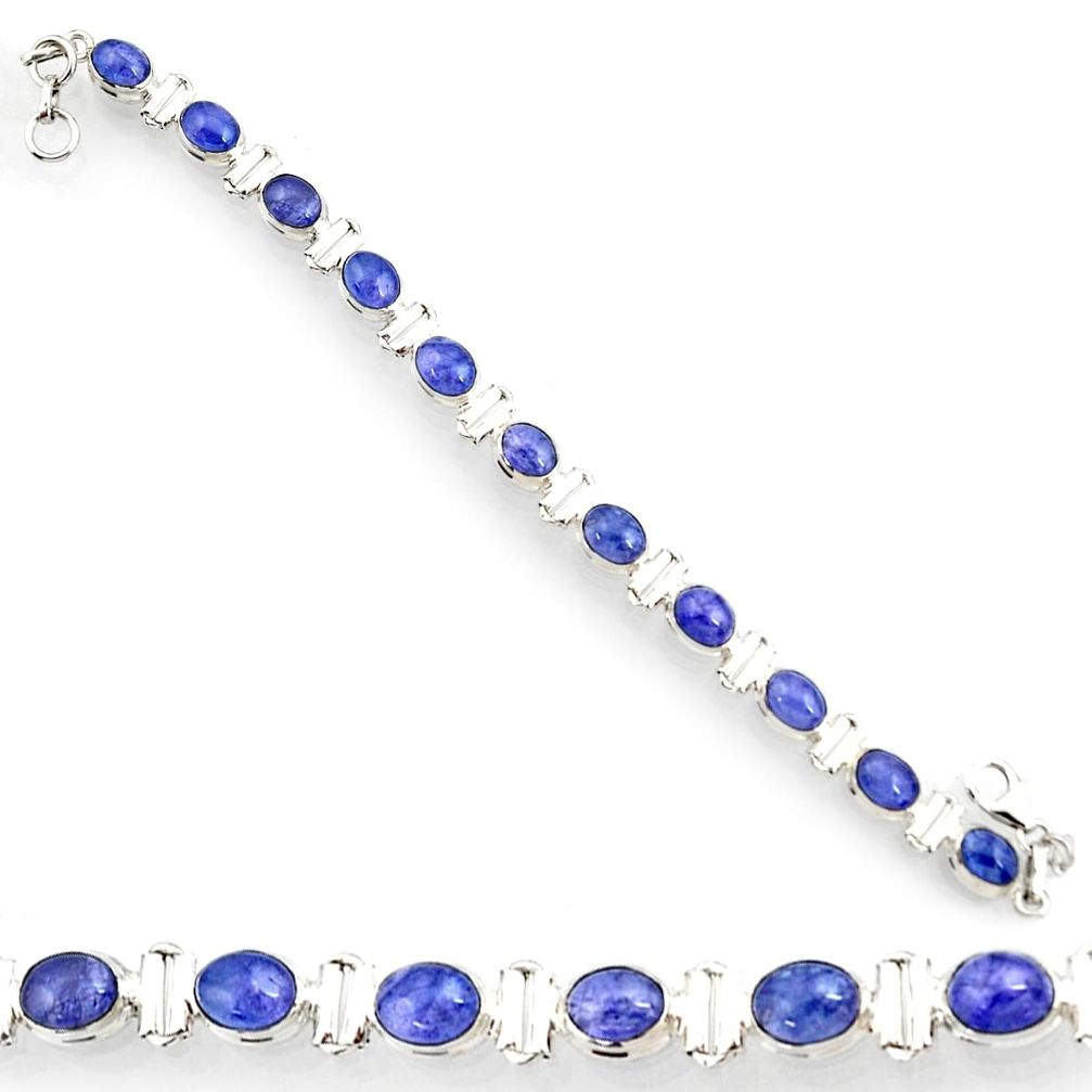  blue tanzanite 925 silver tennis bracelet jewelry d44356