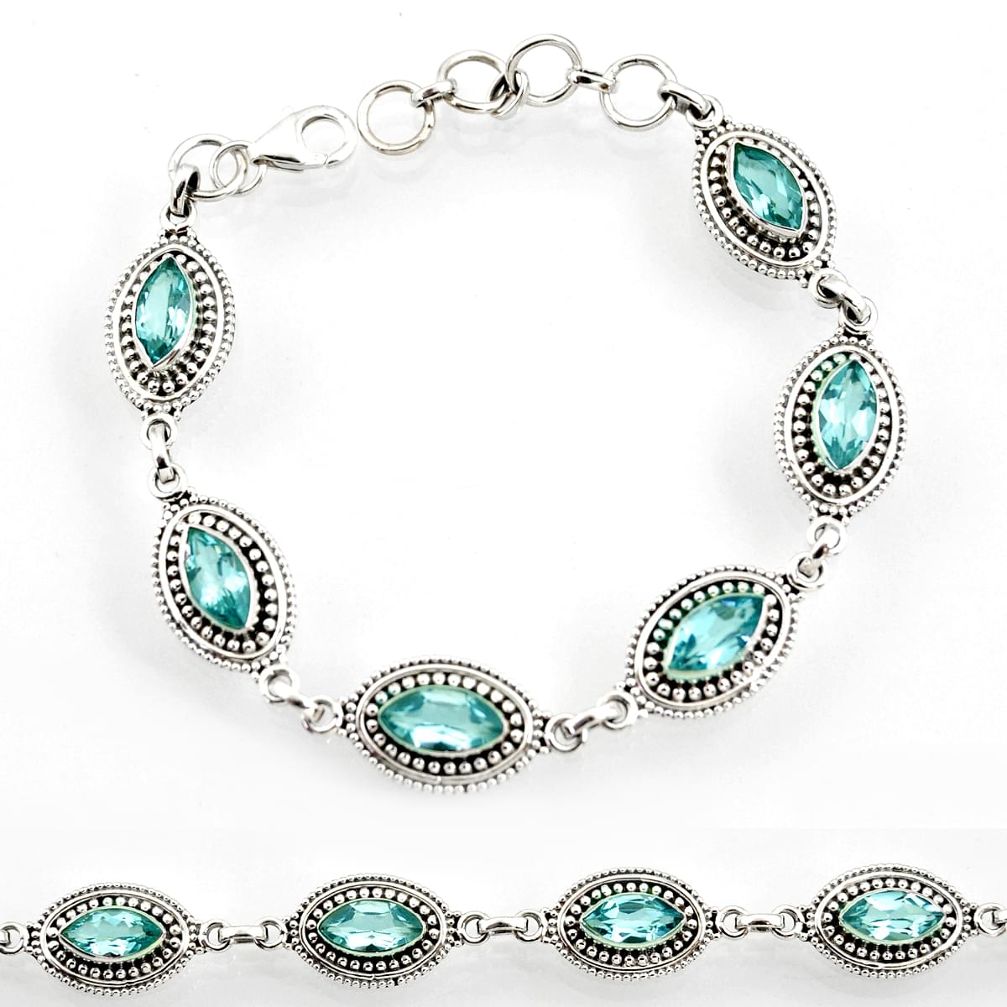  blue topaz 925 sterling silver tennis bracelet jewelry d44296