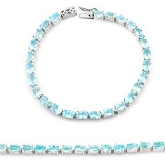 26.83cts natural blue topaz oval 925 sterling silver bracelet jewelry u35787