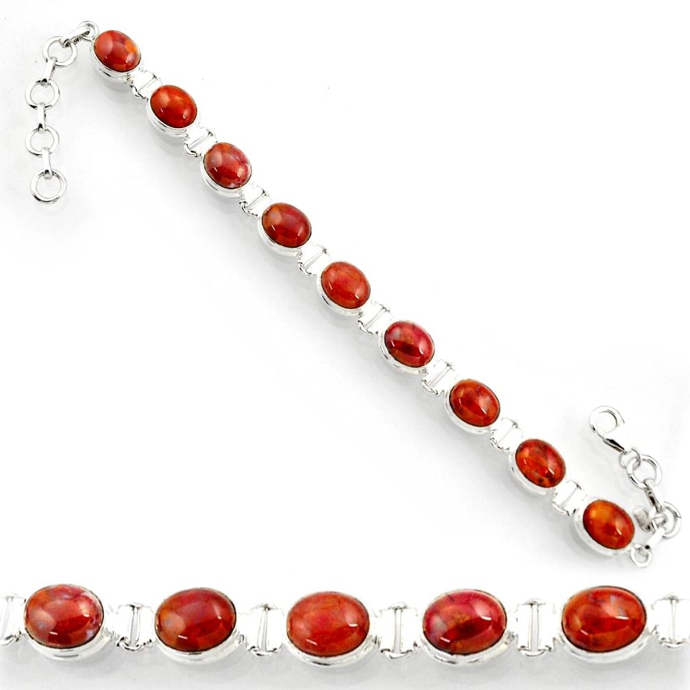  brown jasper red 925 sterling silver tennis bracelet d44327