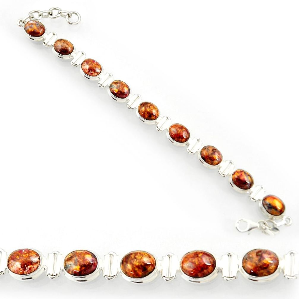  brown pietersite (african) 925 silver tennis bracelet d44306