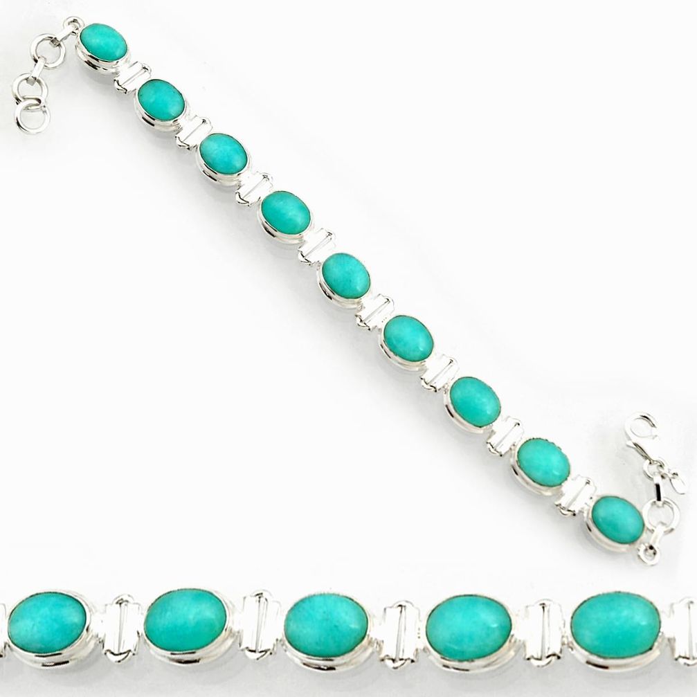  green peruvian amazonite 925 silver tennis bracelet d44362