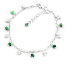 2.45cts natural green ruby zoisite 925 sterling silver tennis bracelet u65098