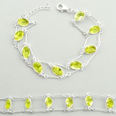 24.00cts natural lemon topaz oval 925 sterling silver tennis bracelet u23417