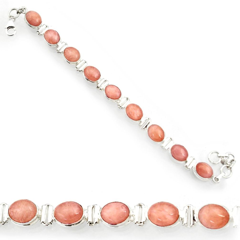  pink morganite 925 sterling silver tennis bracelet d44374