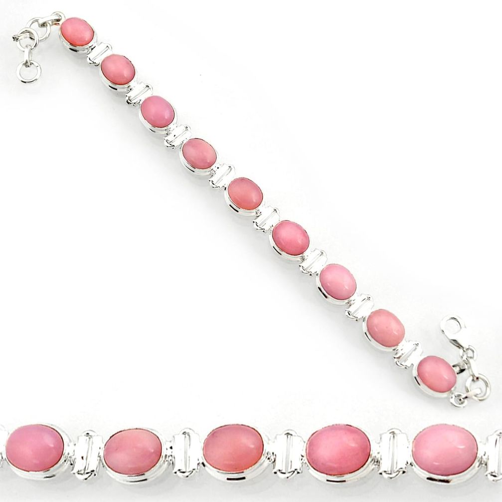  pink opal 925 sterling silver tennis bracelet jewelry d44343
