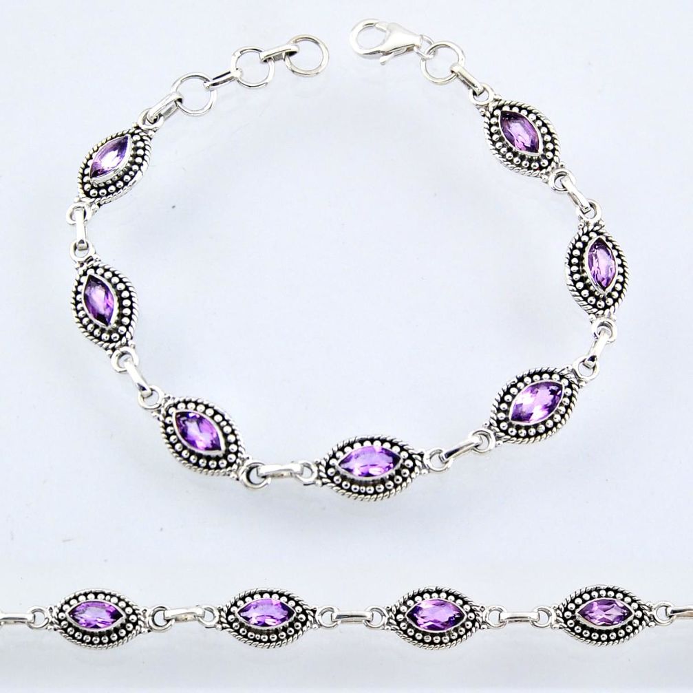 9.42cts natural purple amethyst 925 sterling silver tennis bracelet r54928