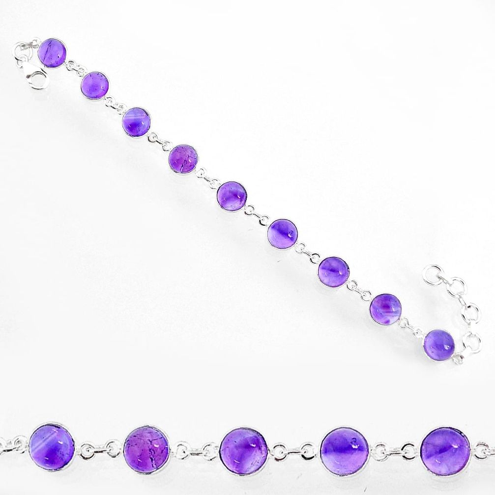 23.77cts natural purple amethyst 925 sterling silver tennis bracelet r84917