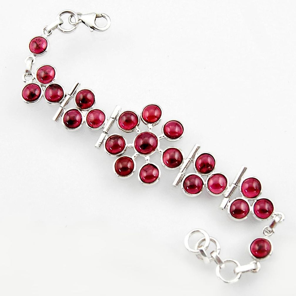 33.65cts natural red garnet 925 sterling silver bracelet jewelry r44753