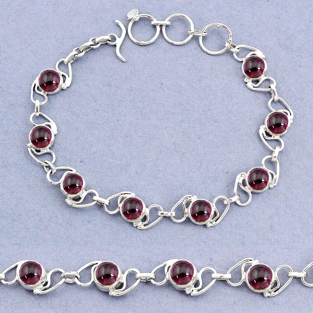 16.34cts natural red garnet 925 sterling silver bracelet jewelry t8461