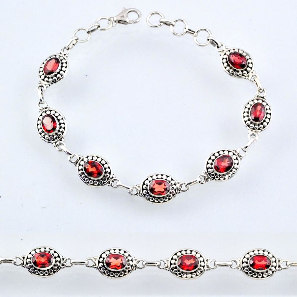 10.83cts natural red garnet 925 sterling silver tennis bracelet jewelry r54932