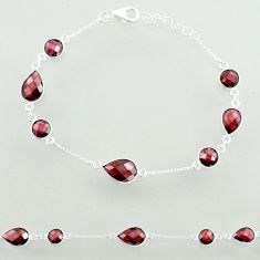 15.65cts natural red garnet pear 925 sterling silver bracelet jewelry u23627