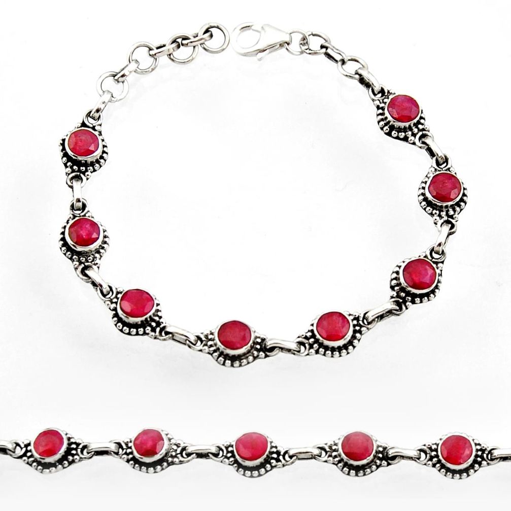 red ruby 925 sterling silver tennis bracelet jewelry d44502